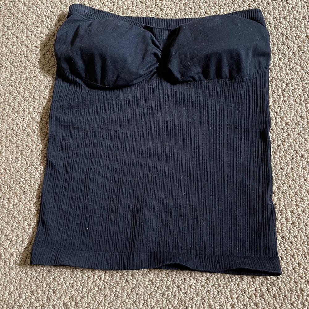 Bebe Black Padded Tube Cami Crop Top M/L